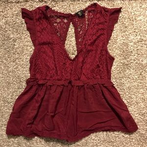 Forever 21 Medium Red Top